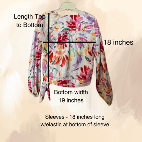 Belldini LA Floral Blouse Wrap Size PS Adjustable Tie at Waist Multicolor NWT - Picture 5 of 6